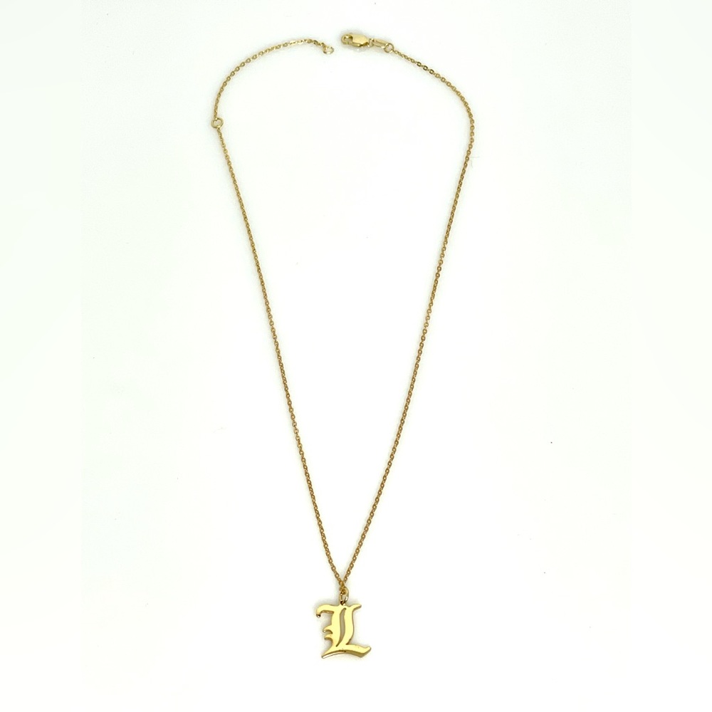 M JEWELERS GOTHIC “L” INITIAL NECKLACE